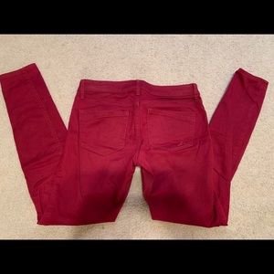 Red wine colored Express jeggings size 0